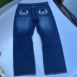 Y2K embroidered washed campus flair jeans